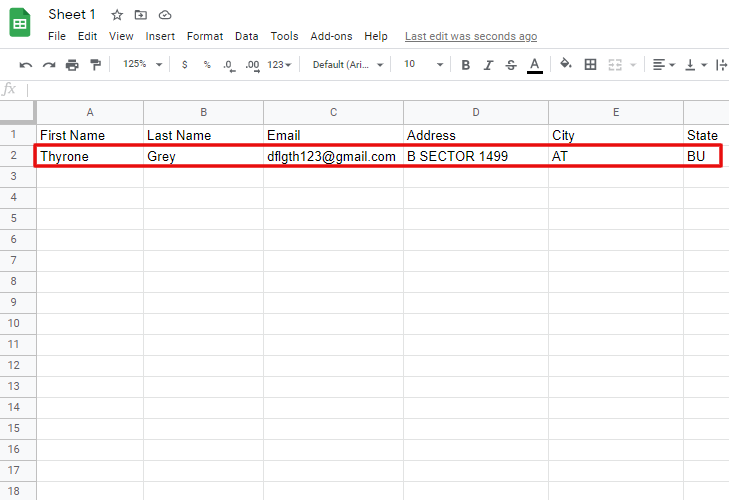 Check Response in Google Sheets