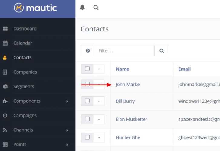 Check Response in Mautic Dashboard