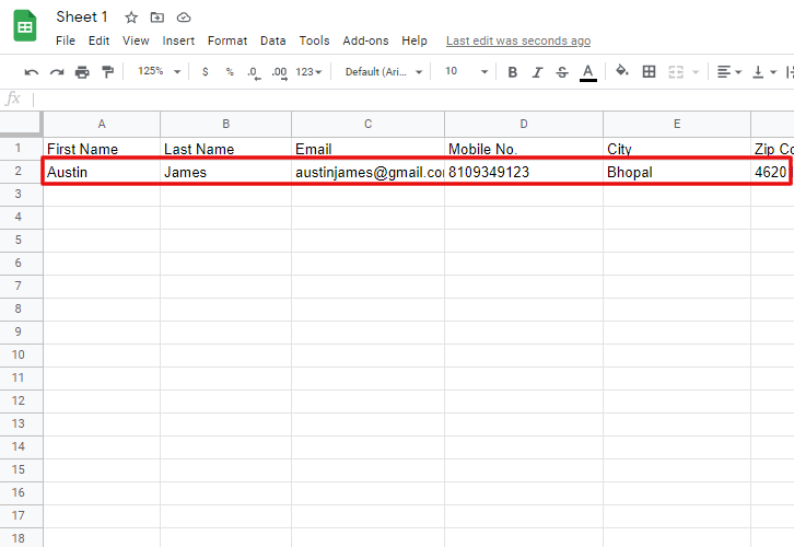 Check Response in Google Sheets