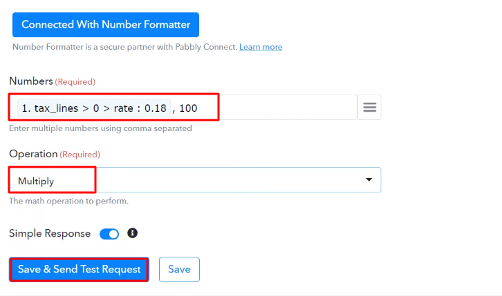 Send Test Request Number Formater