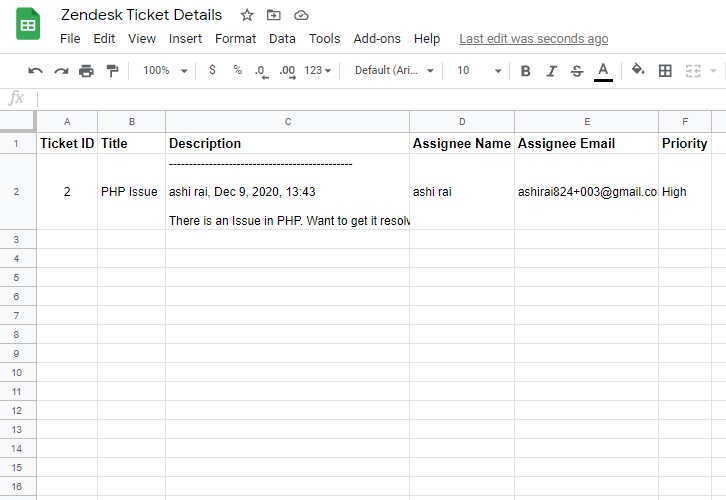 Check Response in Google Sheets