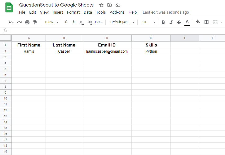 Check Response Google Sheets