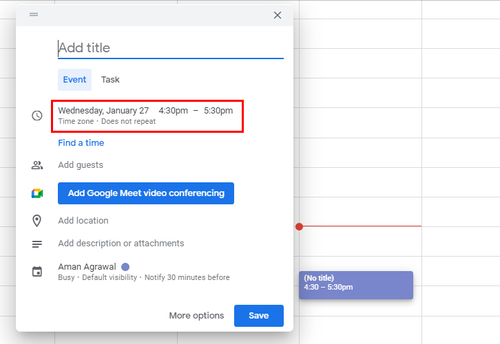 Create an Event for Google Calendar to ClickUp Integration