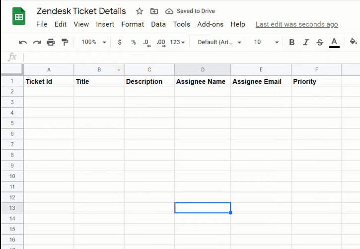 Creating a Worksheet in Google Sheets