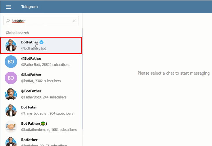 Search BotFather