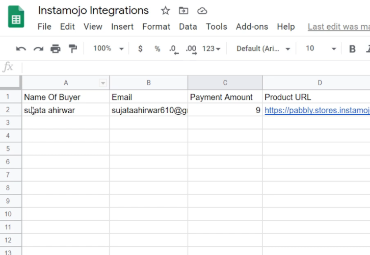 Check Response in Google Sheets