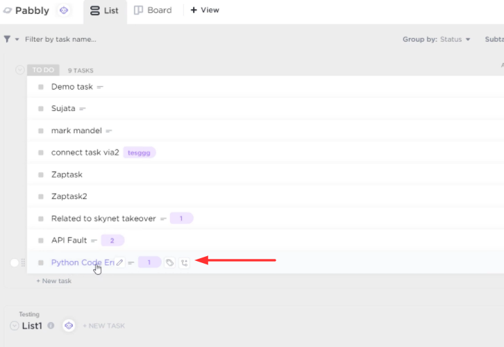 Check Response in ClickUp Dashboard