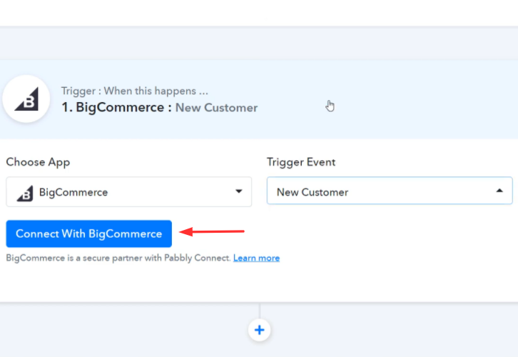 Click Connect Button BigCommerce