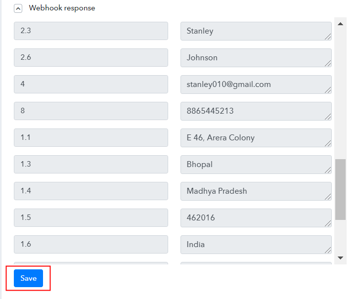 Test the Response in Pabbly Connect Dashboard