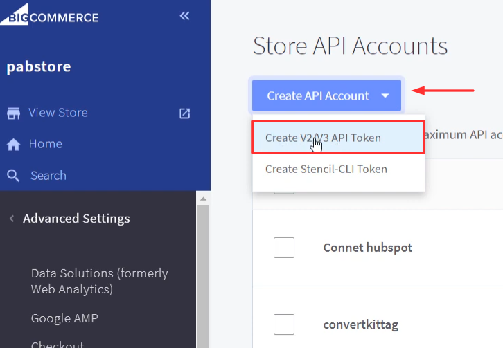 Create API Account BigCommerce