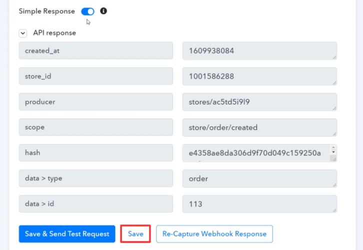 Test the Response in Pabbly Connect Dashboard