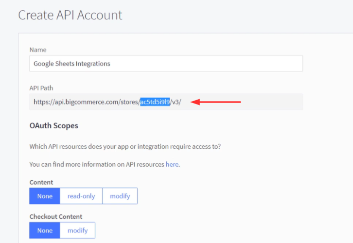 Copy the API Path Key