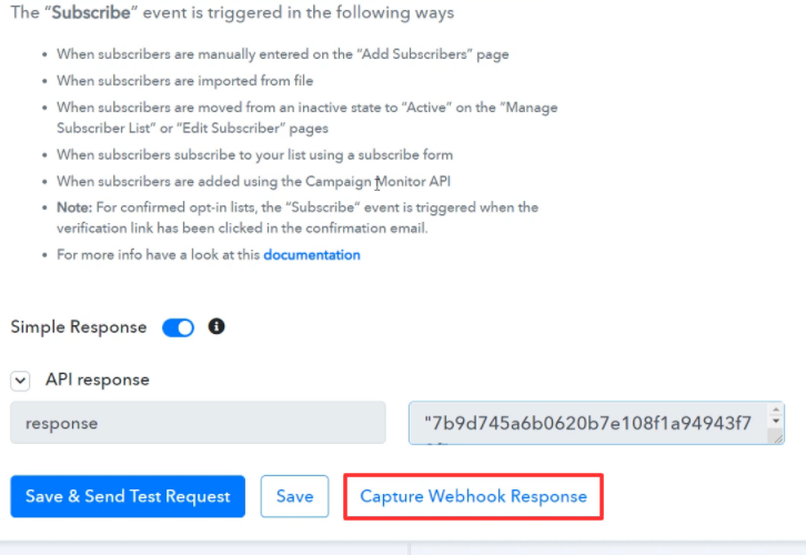 Capture Webhook Response