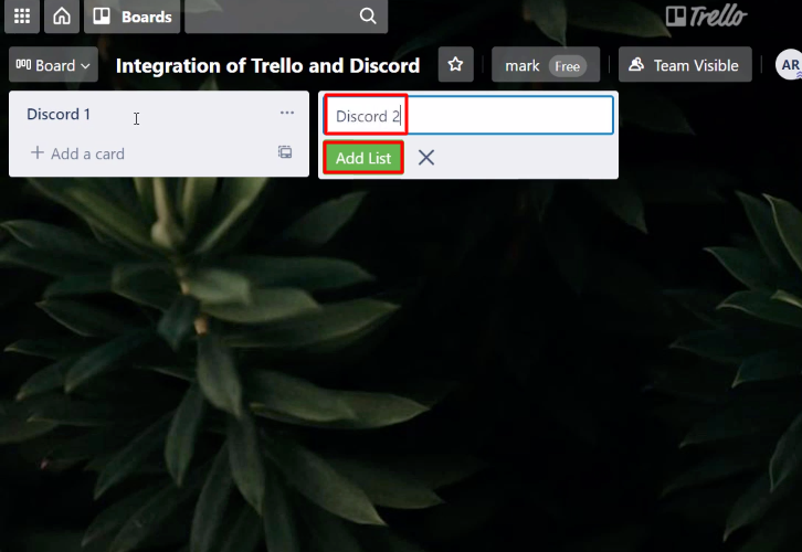 Add List Trello