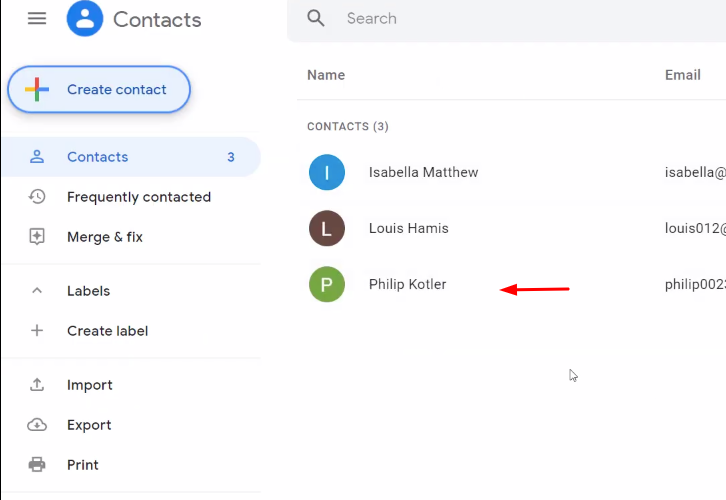 Add a Contact Google Contacts