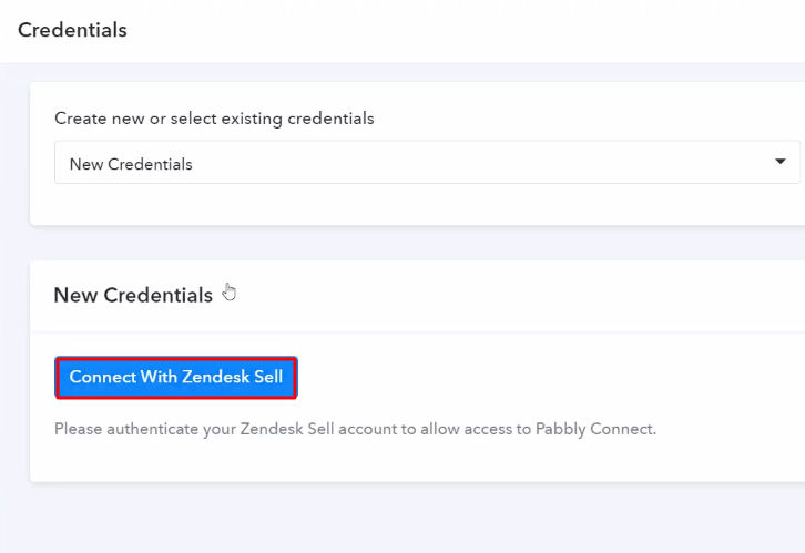 Authorize Application Zendesk Sell