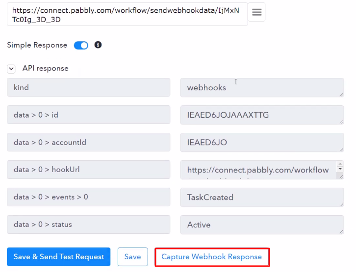 Capture Webhook Response Wrike