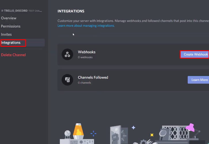 Click on Integration Discord