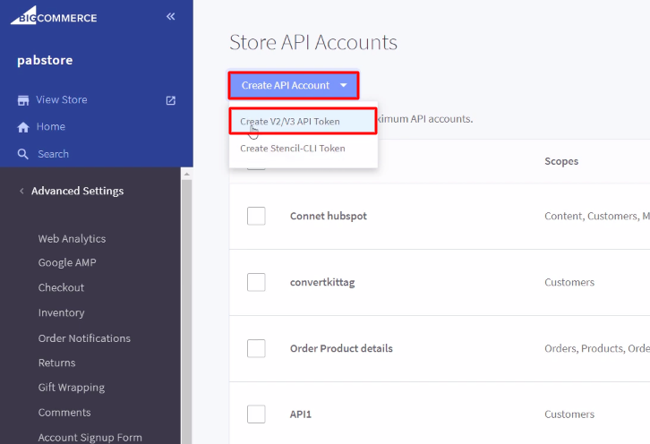 Create API Account BigCommerce