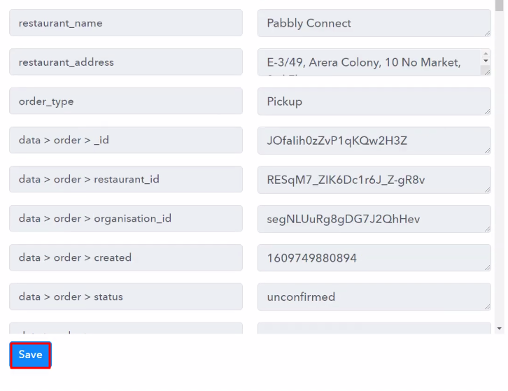 Save the Webhook Response