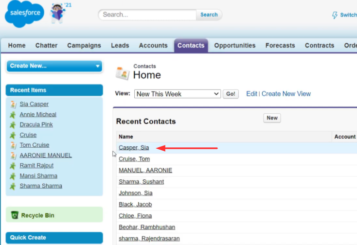 Check Response in Salesforce Dashboard