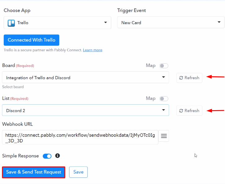 Send Test Request Trello