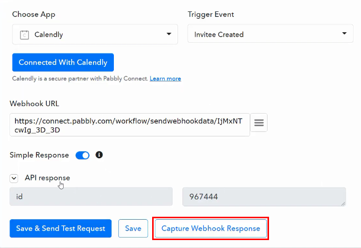 Capture Webhook Response