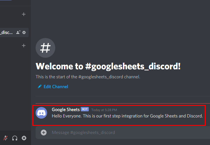 Check Response Discord for Google Sheets to Discord Integration