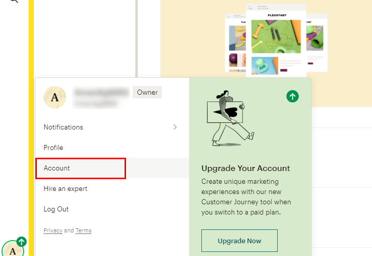Click on MailChimp Account Settings