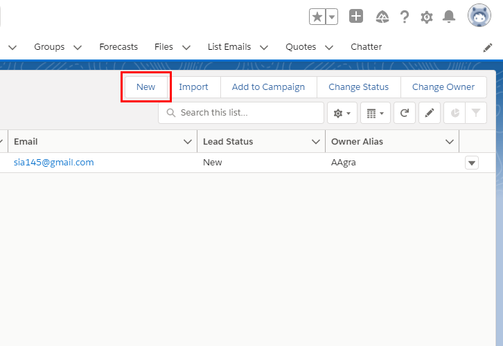 Create a New Lead for Salesforce to MailChimp Integration