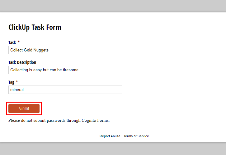 Fill up the Form
