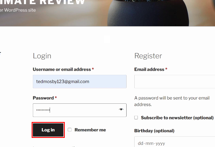 Login to Customer Account