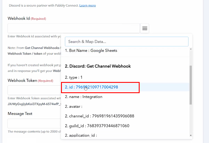 Map the Fields for Google Sheets to Discord Integration