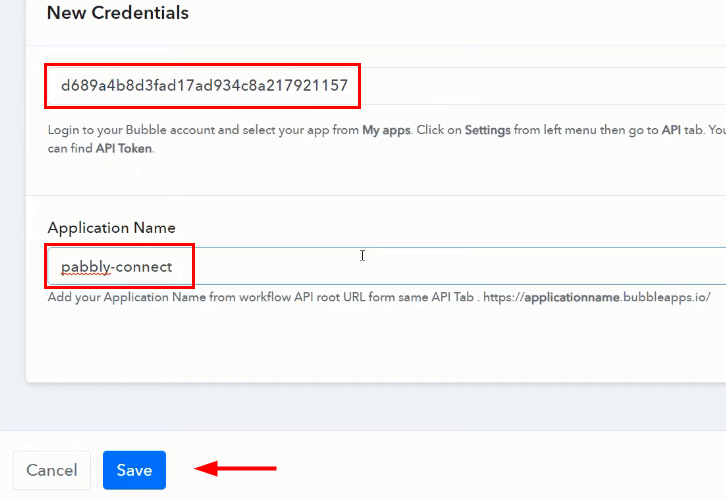 Paste API Token for Google Sheets to Bubble Integration