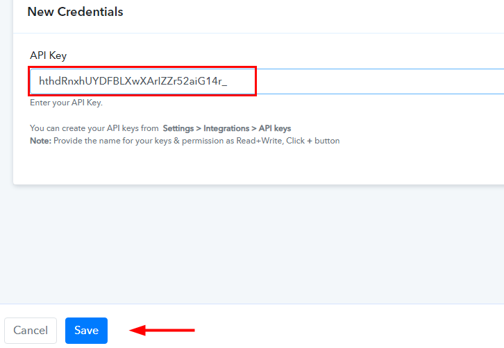 Paste API Keys