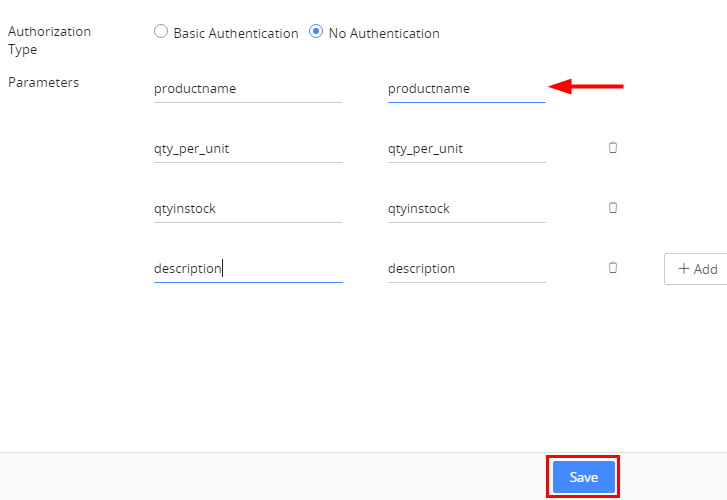 Paste the Parameter Name