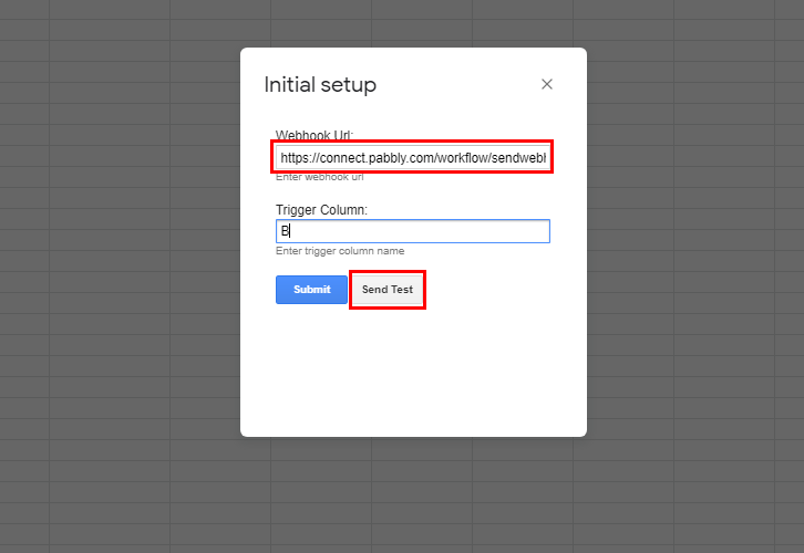 Paste Webhook URL for Google Sheets to Discord Integration