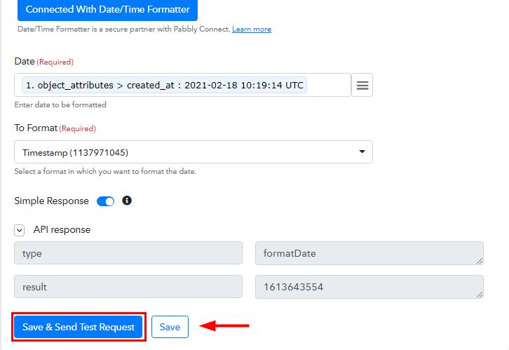 Save and Send Test Request for GitLab to ClickUp Integrations