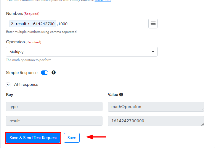 Save and Send Test Request for Google Calendar to ClickUp Integration