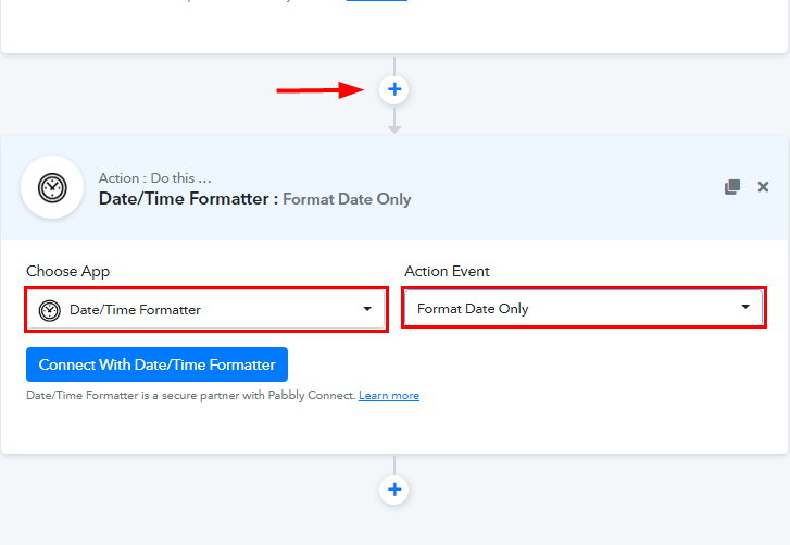 Select Date/Time Formatter for Google Calendar to ClickUp Integration