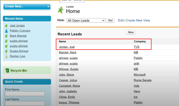 Check Response in Salesforce Dashboard