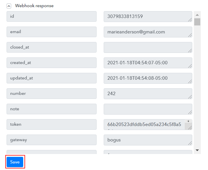 Test the Response in Pabbly Connect Dashboard