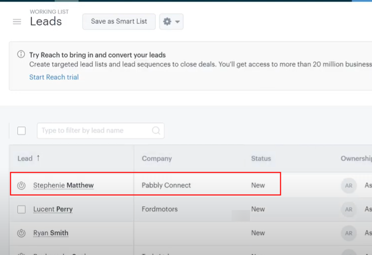 Check Response in Zendesk Sell Dashboard