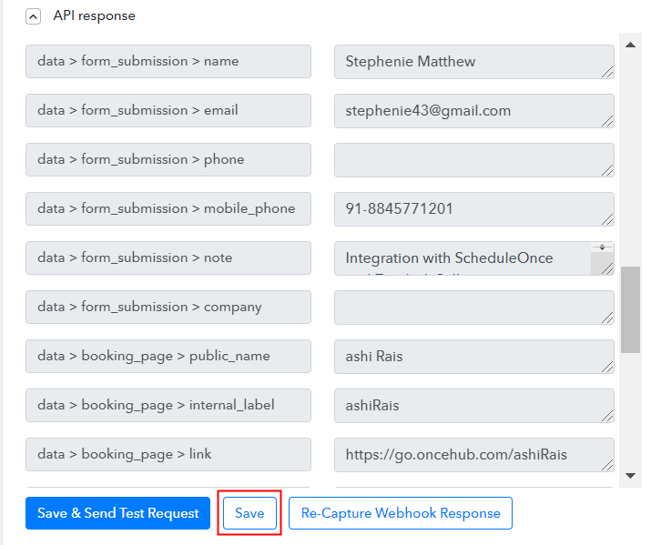 Test the Response in Pabbly Connect Dashboard