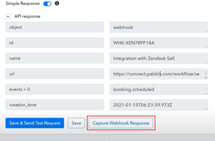 Capture Webhook Response