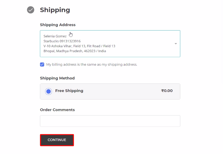 Add Shipping Details