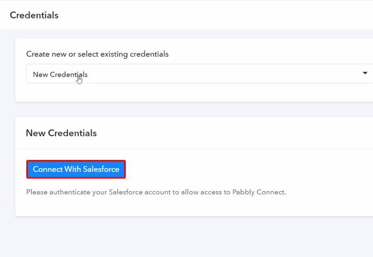 Authorize Application Salesforce