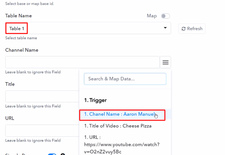 Map the Fields Airtable