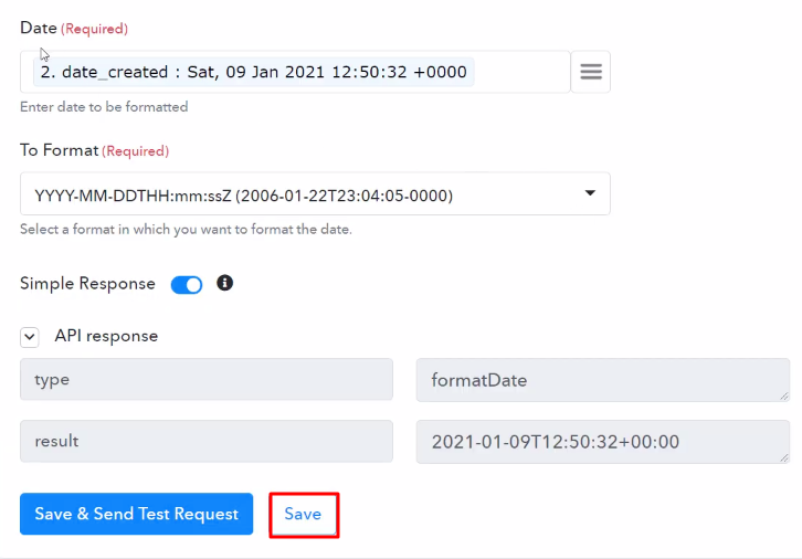 Save the API Response Date