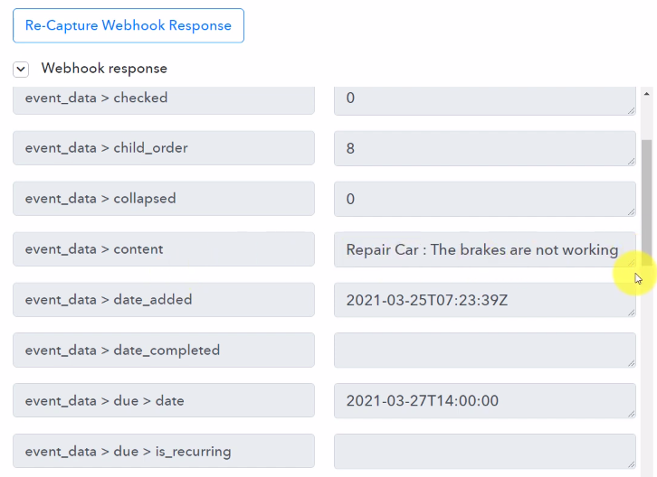 Save the Webhook Response